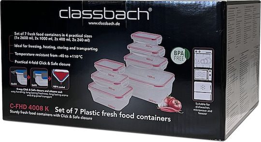 CLASSBACH C-FHD 4008 K Σετ Πλαστικά Δοχεία Φαγητού Διάφανα 7τμχ