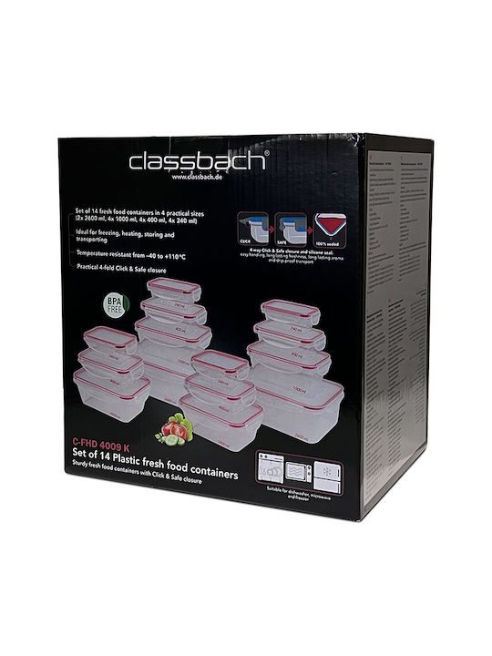 CLASSBACH C-FHD 4009 K Кутия за обяд Пластмаса Прозрачен 14бр