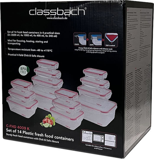 CLASSBACH C-FHD 4009 K Σετ Πλαστικά Δοχεία Φαγητού Διάφανα 14τμχ