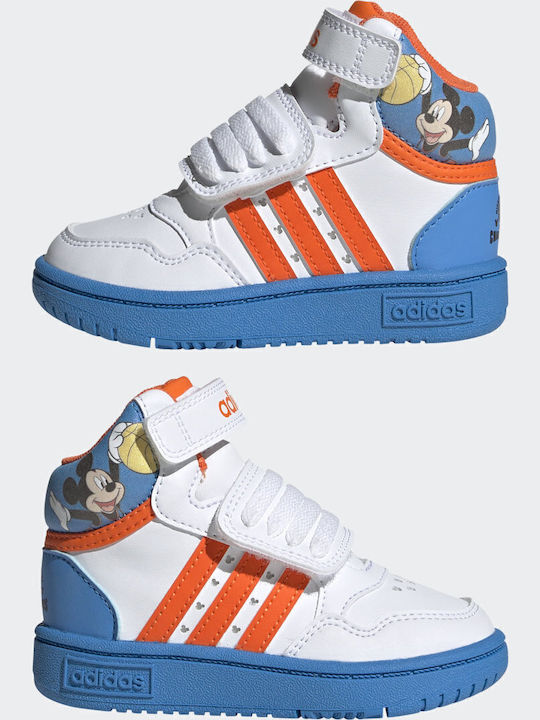 Mickey Kids Sneakers High with Scratch Cloud White / Impact Orange / Pulse Blue