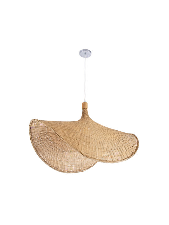 GloboStar Cuba Pendant Light Beige Grid with Socket E27 80x49cm