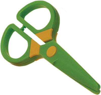 Groovy Children's Scissors for Crafts 13.6cm with Plastic Blade Green