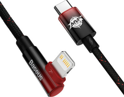 Baseus MVP 2 Unghi (90°) / Împletit USB-C la Cablu Lightning Roșu 2m (CAVP000320)