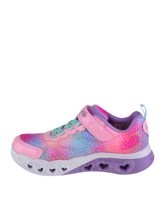 Flutter Heart Kids Sneakers with Scratch & Lights Pink