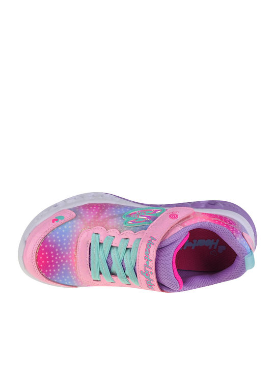 Flutter Heart Kids Sneakers with Scratch & Lights Pink