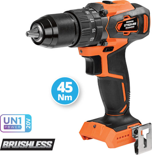 Krausmann US115-24SB Set Eckiges Rad & Bohrer & Schlagschraubendreher Brushless 20V mit 2 Batterien 4Ah und Hülle