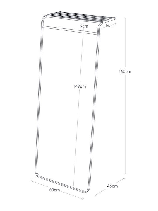 Yamazaki Гардеробна стойка Бял 60x46x160см