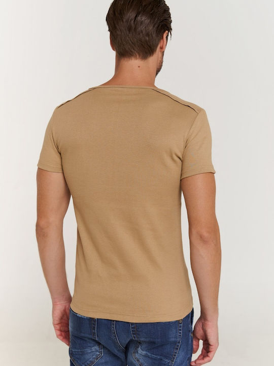 Edward Jeans Men's Short Sleeve T-shirt Beige