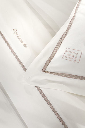 Guy Laroche Duvet Cover Set Cotton Satin Queen with 2 Pillowcases 240x250 Blend Amethyst / Ivory