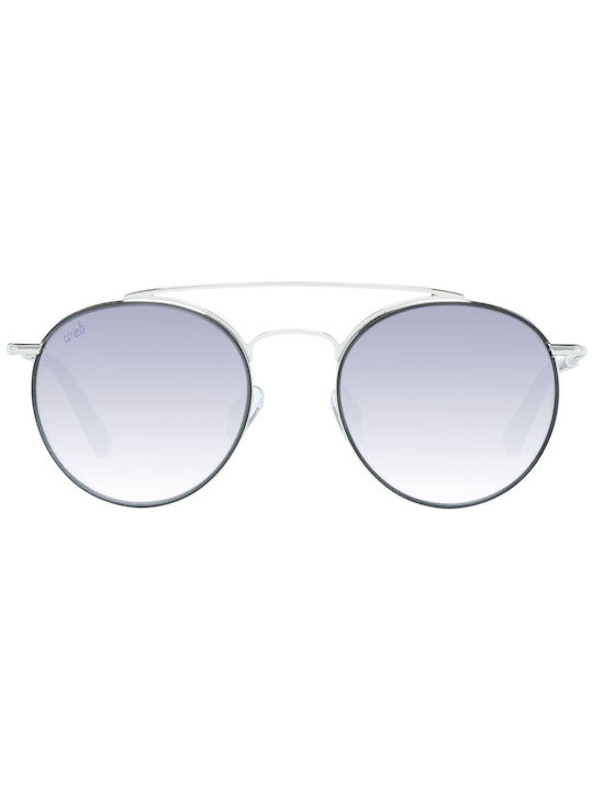 Web Men's Sunglasses with Silver Metal Frame and Blue Gradient Lens WE0188 14C