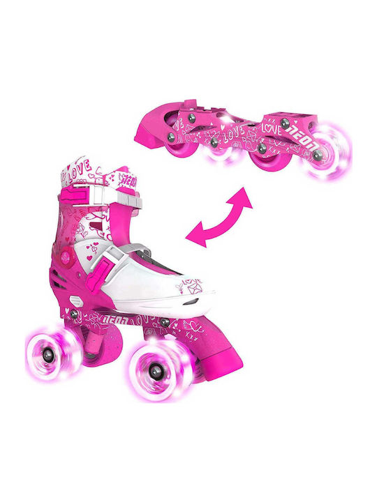 Y-Volution Yvolution Neon Inline / Quad Αυξομειούμενα Rollers Ροζ Παιδικά
