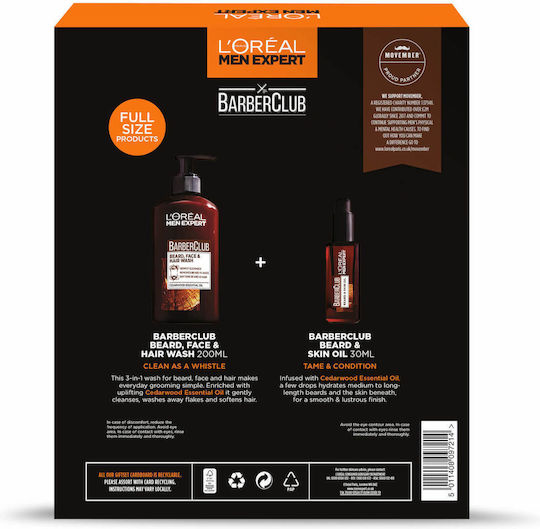 L'Oreal Paris Men Expert Barber Club with Shampoo 200ml & Oil 30ml