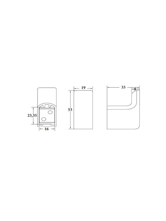 Sparke Palmia 05 Single Wall-Mounted Bathroom Hook ​1.9x5.3cm Silver