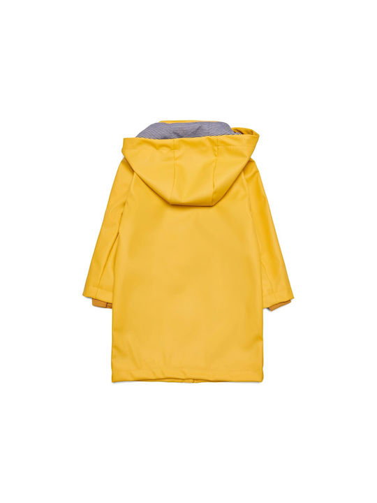 Kids Only Wasserdicht Kinderjacke Lang mit Kapuze Gelb