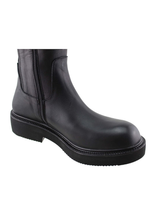 Leather Women's Boots with Rubber Black