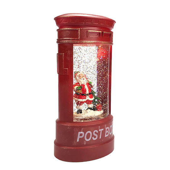 Christmas Decorative Mailbox Lighted with Santa Claus 11.6x11.6x23cm