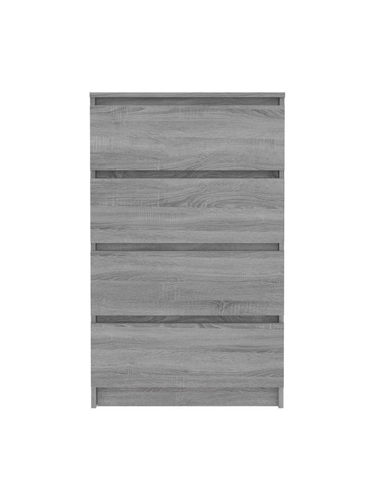 Wooden Chest of Drawers with 4 Drawers Grey Sonoma 60x35x98.5cm