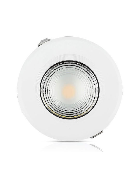 V-TAC Στρογγυλό Χωνευτό LED Panel 40W με Ψυχρό Λευκό Φως 6500K