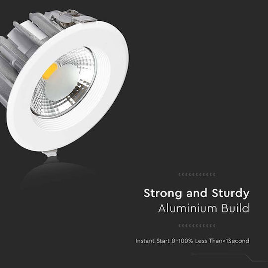 V-TAC Round Recessed LED Panel 40W with Cool White Light 6500K