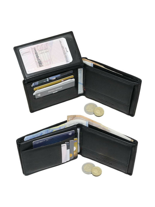 Δερμάτινο Ανδρικό Πορτοφόλι με RFID Μαύρο