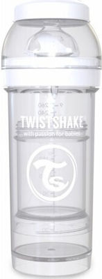 Twistshake Plastikflasche Gegen Koliken mit Silikonsauger für 4+ Monate Pastel White 330ml 1Stück