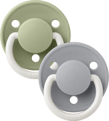 Bibs Pacifiers Rubber De Lux Sage / Cloud Night for 0+ months 2pcs