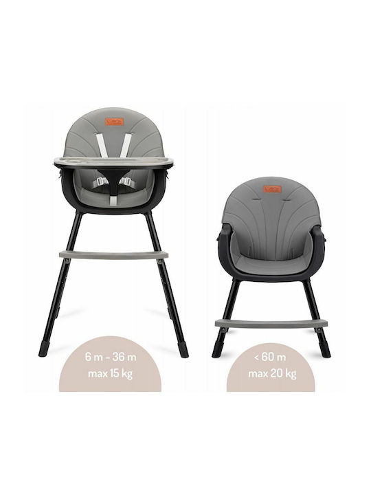 Momi Flovi Baby Highchair 3 in 1 with Adjustable Height Dark Gray
