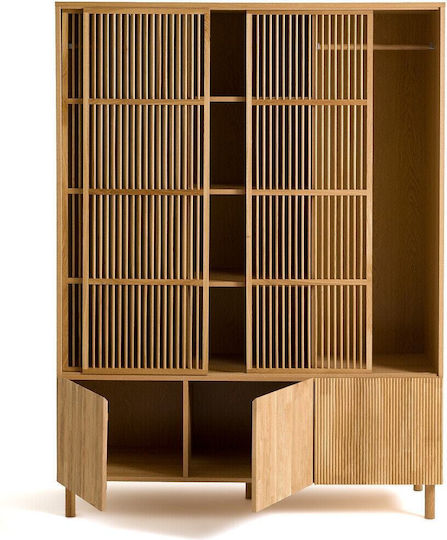 Wohnzimmer Vitrine aus Spanplatte mit Verglasung Beiges 150x59x200cm
