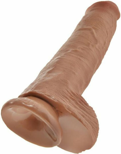 King Cock Ρεαλιστικό Dildo με Όρχεις και Βεντούζα Light 28cm