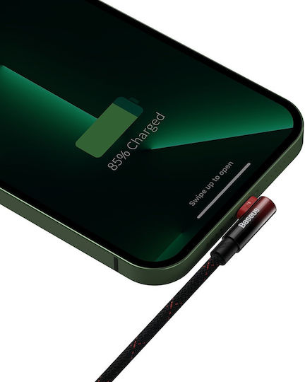Baseus MVP 2 Angle (90°) / Braided USB to Lightning Cable Μαύρο / Κόκκινο 2m