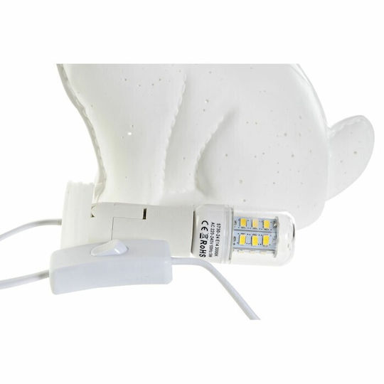 DKD Home Decor Lumini LED Lampă decorativă pentru copii Câine Alb 25x10x19εκ.