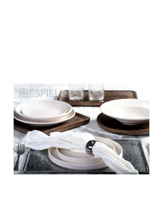 Espiel Terra Matt Servierteller Suppe Keramik Cream Matt mit Durchmesser 23.5cm 6Stück TLP104K6