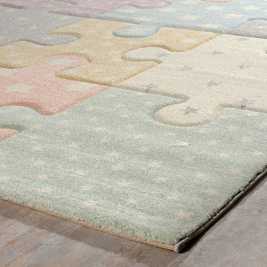Tzikas Carpets Παιδικό Χαλί Αστέρια Πολύχρωμο 133x190cm Πάχους 13mm