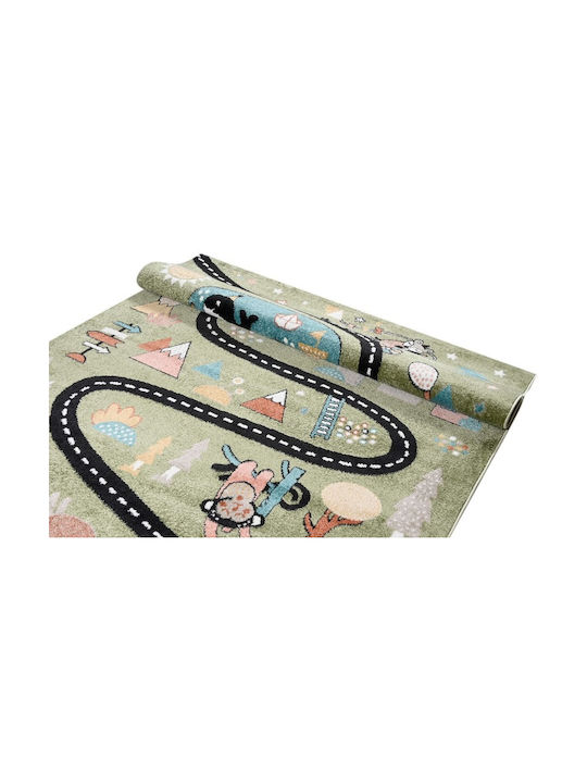 Balsan Carousel Παιδικό Χαλί Αυτοκινητόδρομος Πράσινο 160x230cm