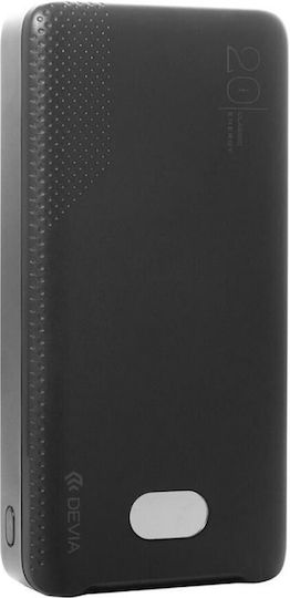 Devia EP111 Power Bank 20000mAh mit 2 USB-A Anschlüssen und USB-C Anschluss Schwarz