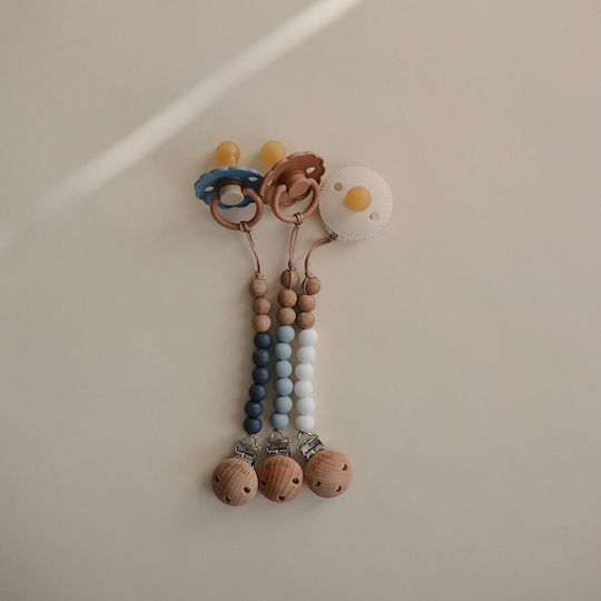 Mushie Pacifiers Accessories Clip with Beads Wooden Brown