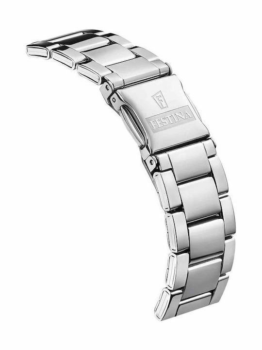 Festina Womens Watch 39mm Battery With Silver Steel Bracelet