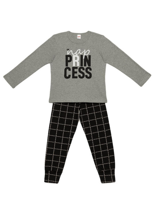 Minerva Set Top & Bottom Kids Winter Cotton Pyjamas Gray