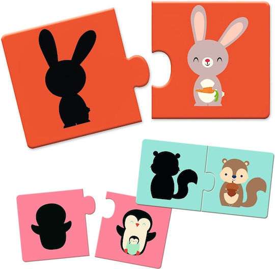 Kids Puzzle The Little Animal and Its Shadow for 2+ Years 12pcs Djeco