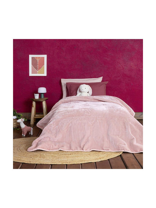 Nima Κουβέρτα Βελουτέ Coperta Powder Pink 160x220εκ. Ροζ