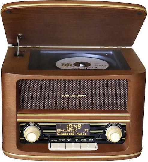 Soundmaster Nostalgic Φορητό Ηχοσύστημα με Ραδιόφωνο / CD / USB / MP3 / Bluetooth Καφέ