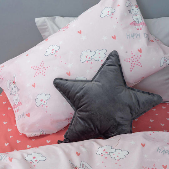 Palamaiki My Kingdom MK738 Set Kids Duvet Cover Single with Pillowcase Cotton Pink 160x240cm