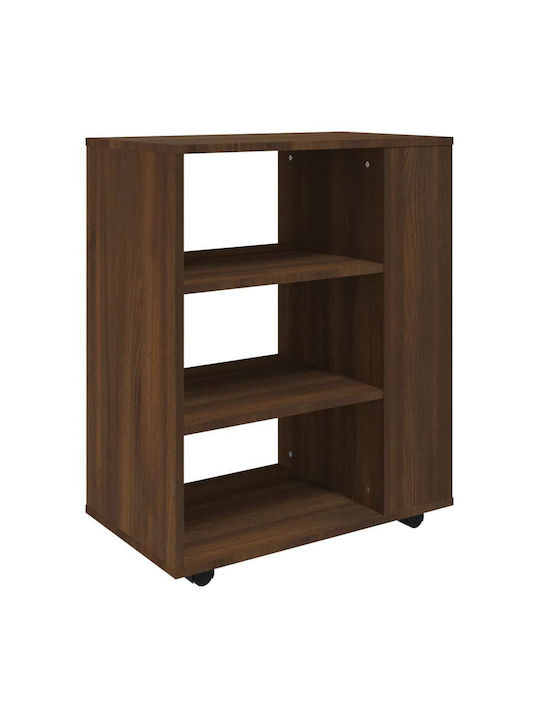 Office Storage Chipboard Cabinet with Wheels Brown L60xW35xH75cm