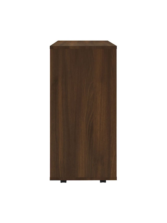 Office Storage Chipboard Cabinet with Wheels Brown L60xW35xH75cm