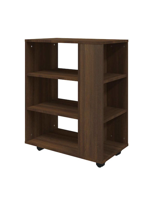 Office Storage Chipboard Cabinet with Wheels Brown L60xW35xH75cm
