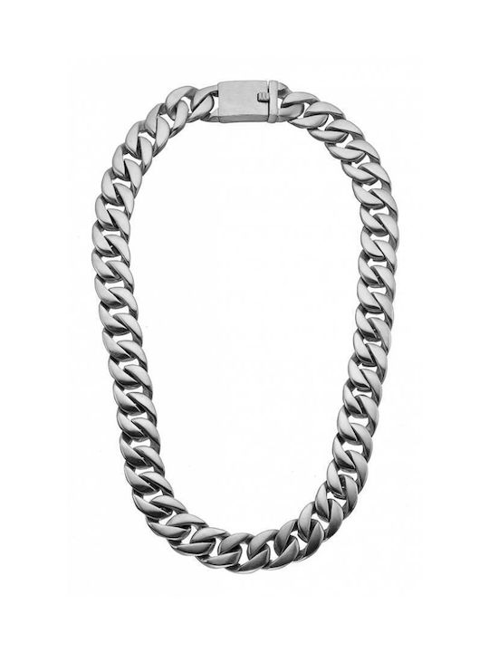 Oxzen Chain Neck Cuban from Steel Wide Thickness 17mm and Length 60cm