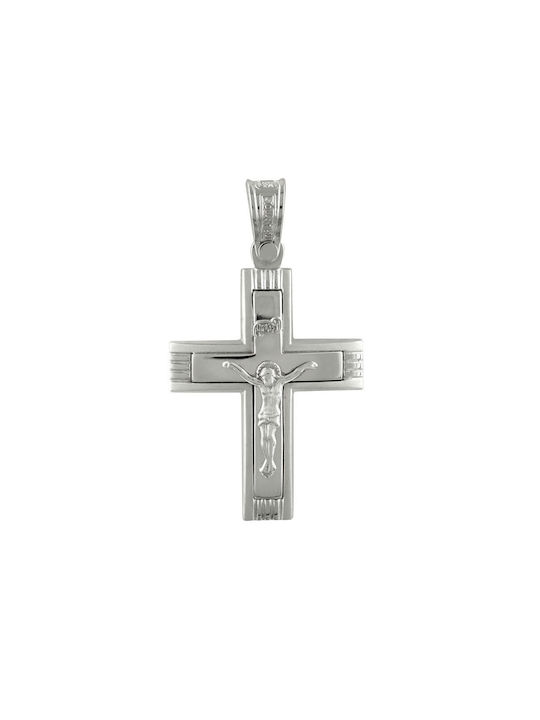 Triantos Men's White Gold Cross 14K