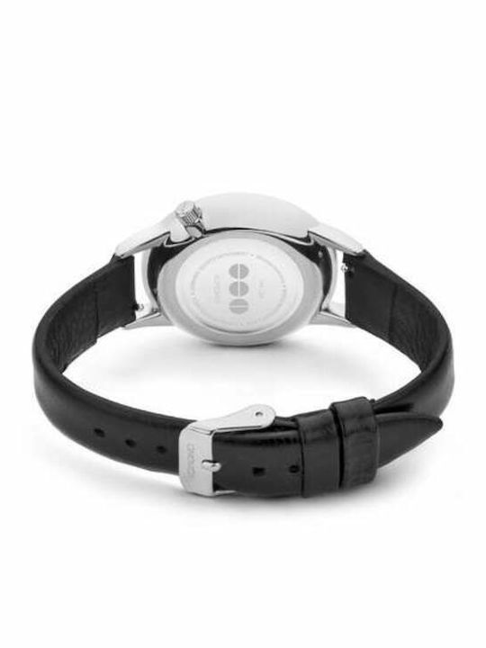 Komono Women's Watch with Black Leather Strap
