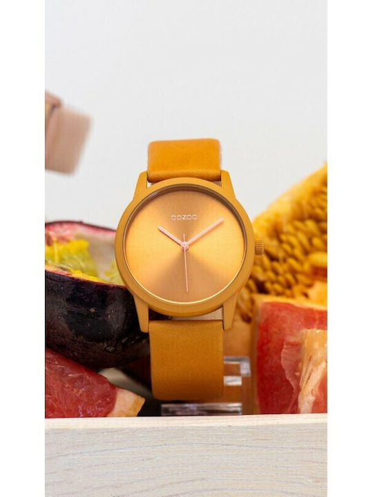 Oozoo Timepieces Damen Uhr mit Gelb Lederarmband