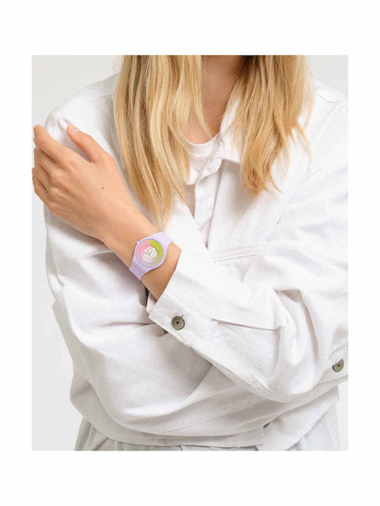 Swatch Joy Purple Women's Watch with Purple Rubber Strap